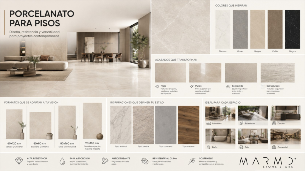 Porcelanato para pisos: guía para elegir el ideal