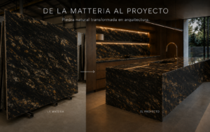 Proyecto arquitectónico con piedra natural fabricada e instalada por MARMO