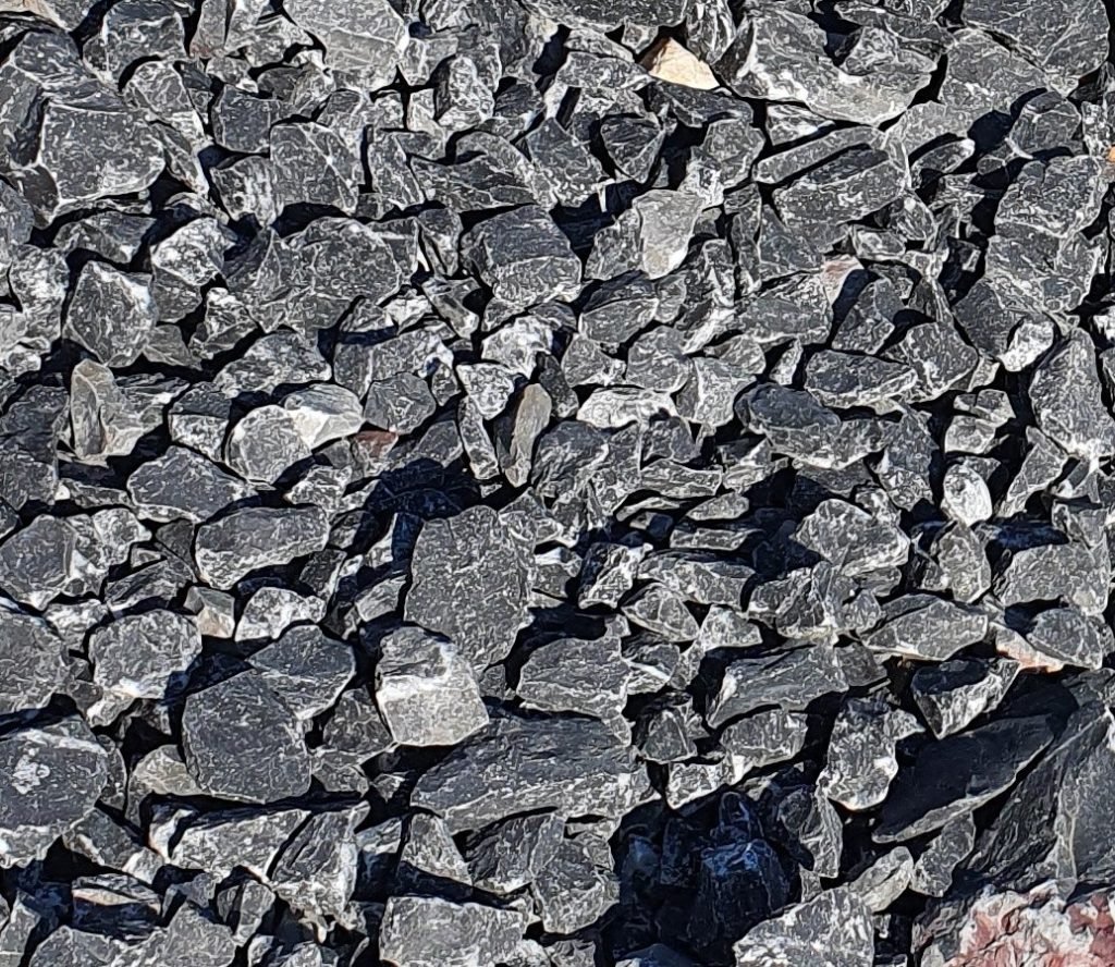 Piedra Grano Triturado Negro — muestra del material