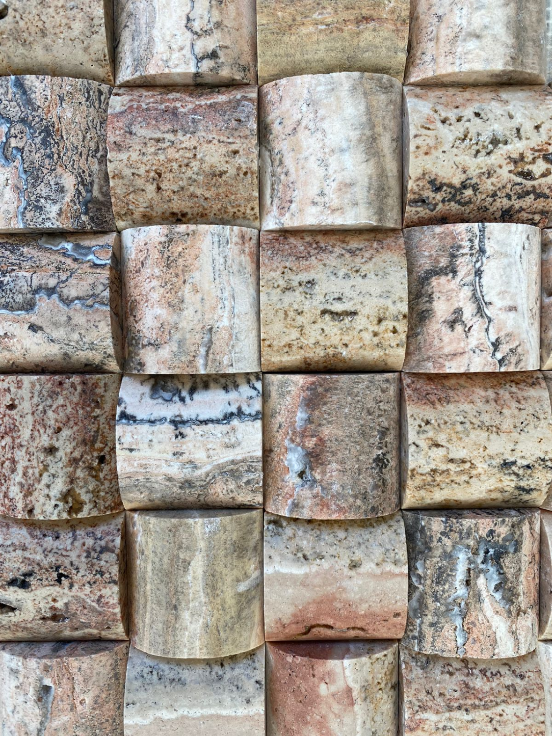 Arcoíris media caña 5 x 5 cm al ácido — muestra del material