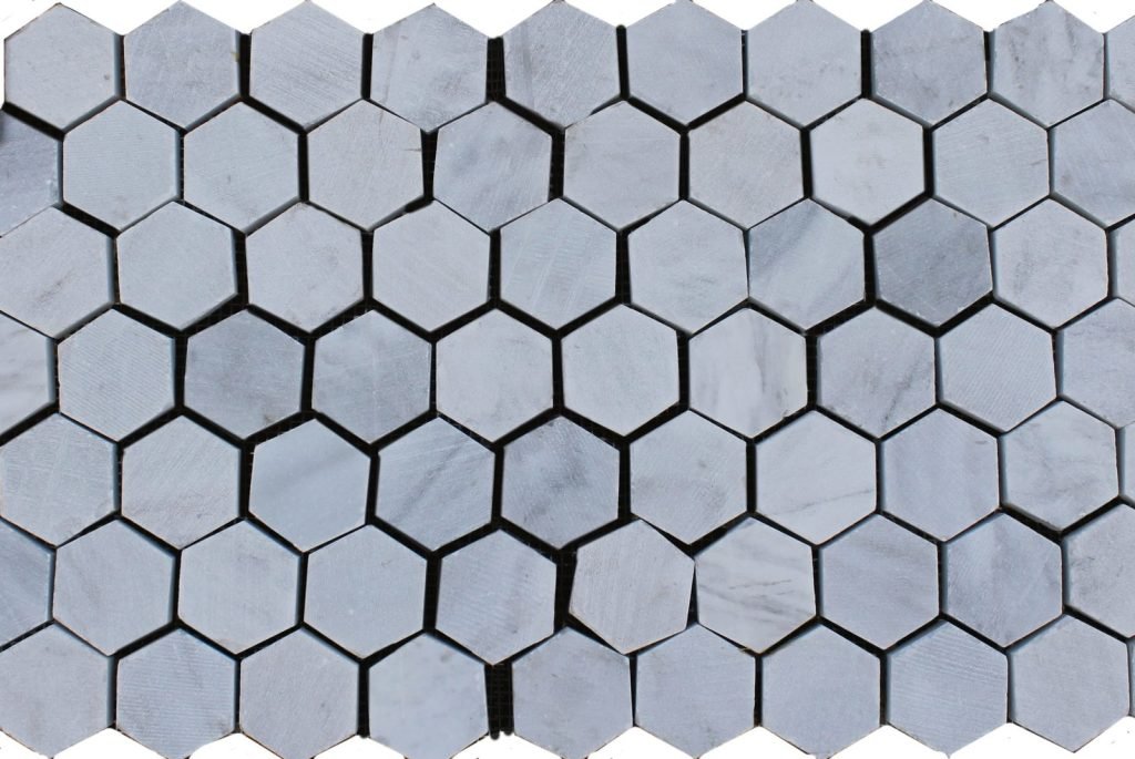 Blanco Bego hexagonal — muestra del material